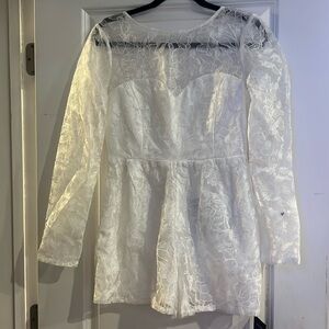 NWT size medium Lulus white lace romper